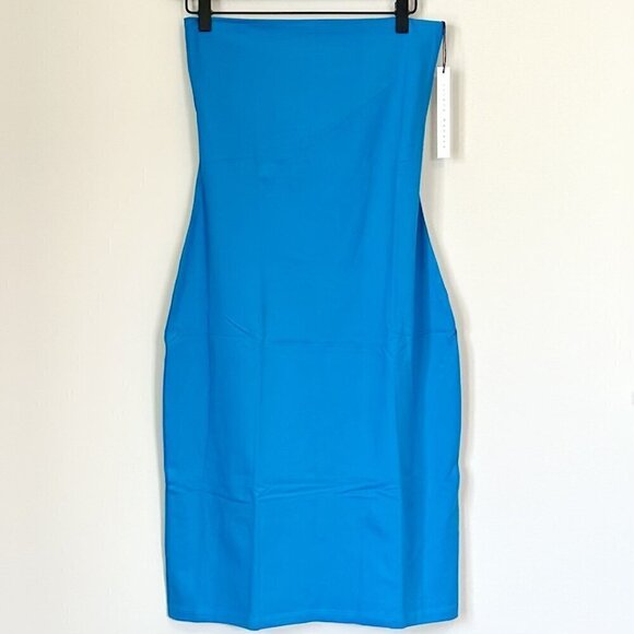 NWT Susana Monaco Turquoise Blue Core Strapless Tube Minidress - Size: Medium - Picture 1 of 5
